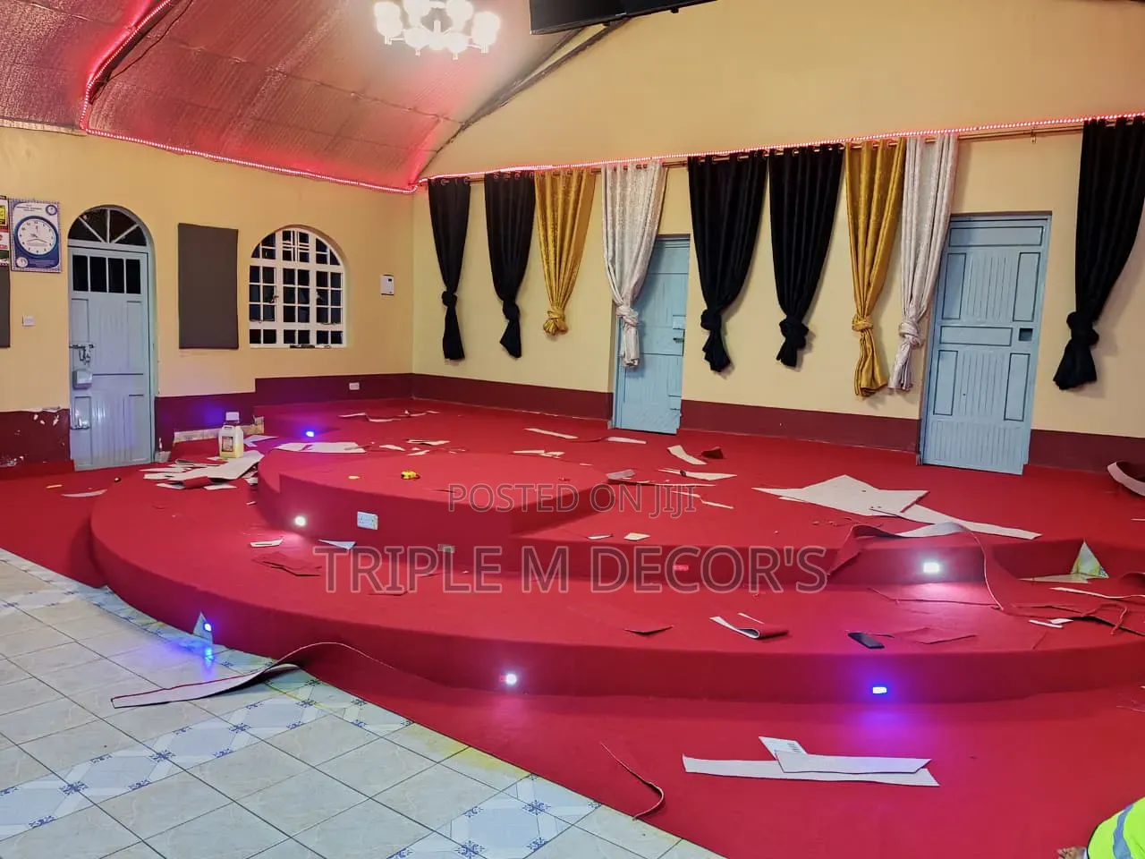 Stain Resistant 4mm Delta Red Church Altar Carpet