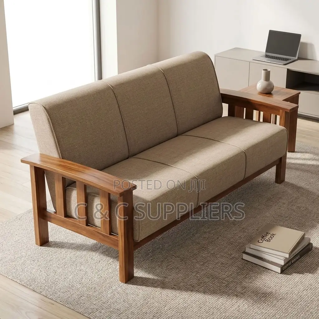 6-Seater Fabric Reception Sofa Set.