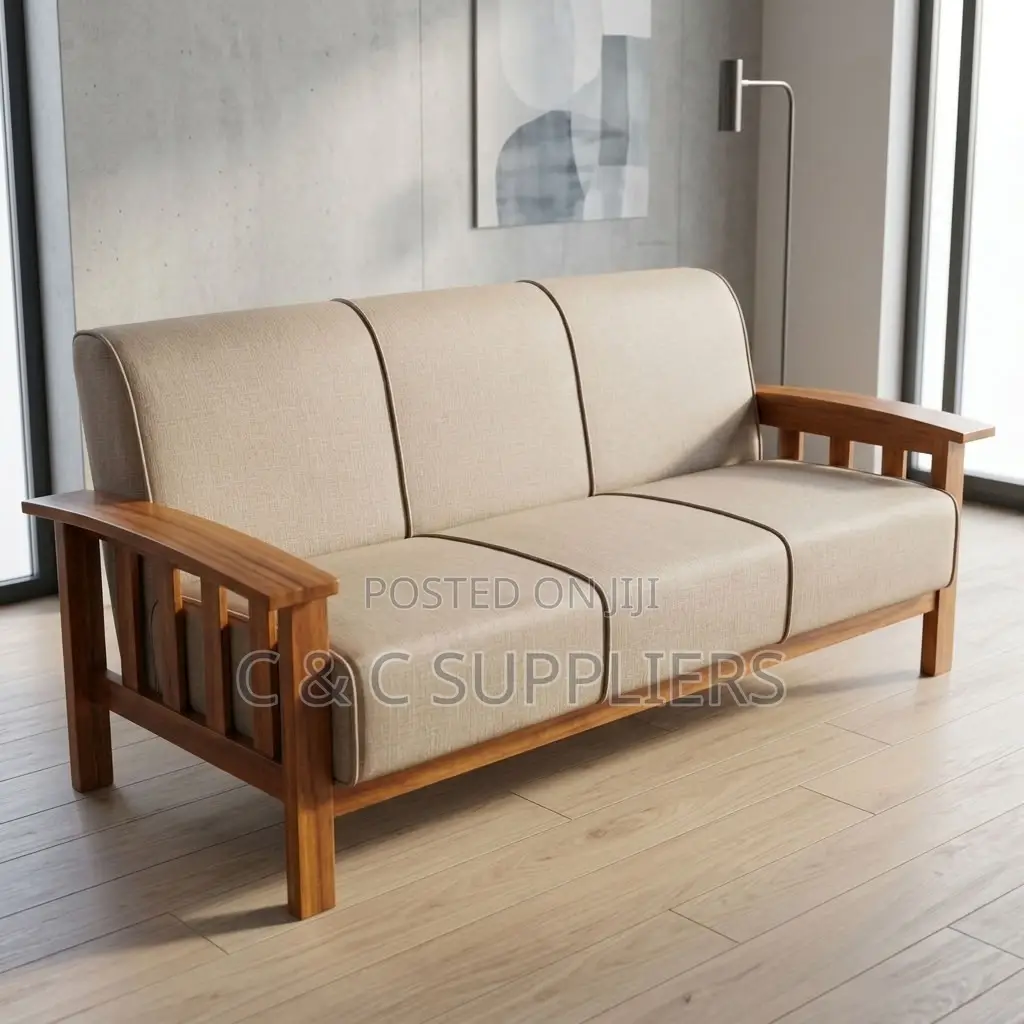 6-Seater Fabric Reception Sofa Set.
