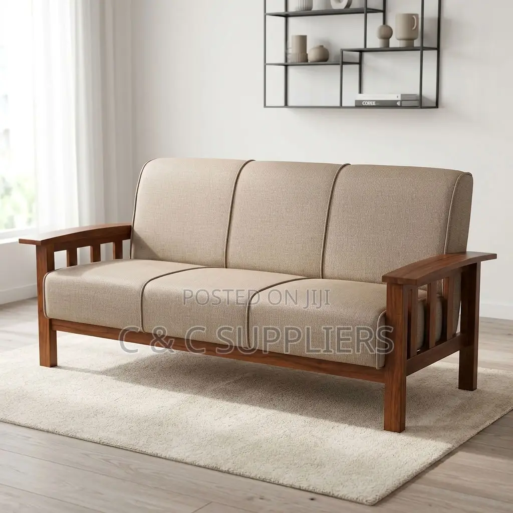 6-Seater Fabric Reception Sofa Set.