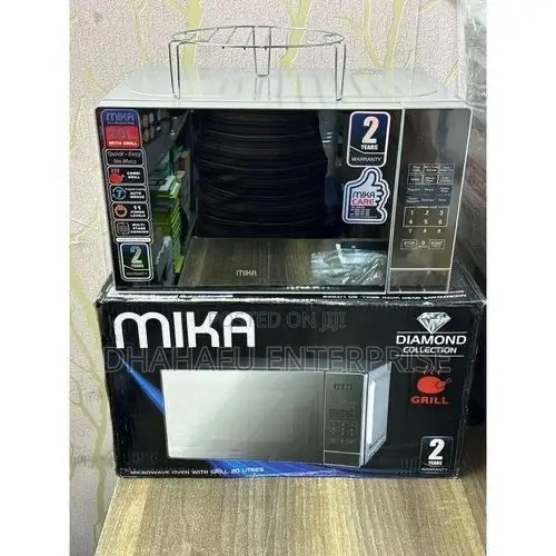 Mika Microwave Oven With Grill 20L – 1000W Digital, Silver