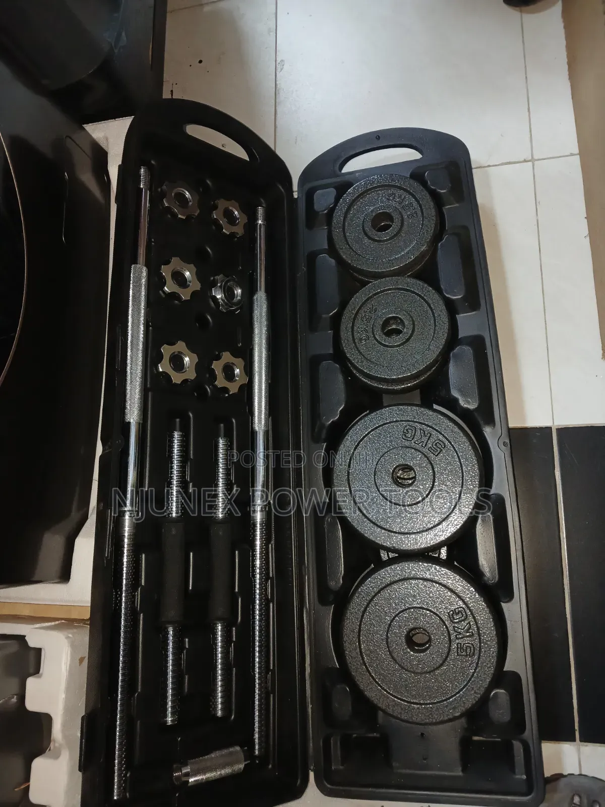 50kg Adjustable Cast Iron Dumbbell and Barbell Set