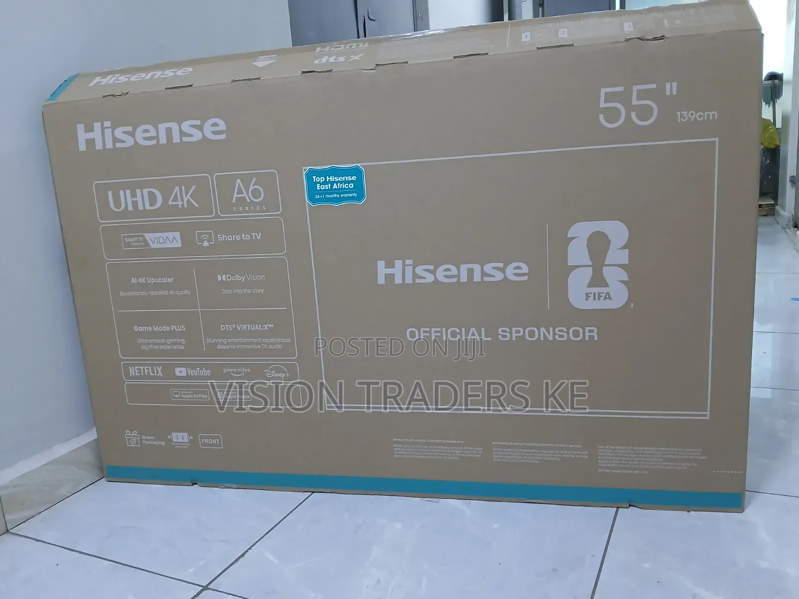 Hisense 55'' Inches Smart UHD Frameless LED TV, YouTube, Netflix