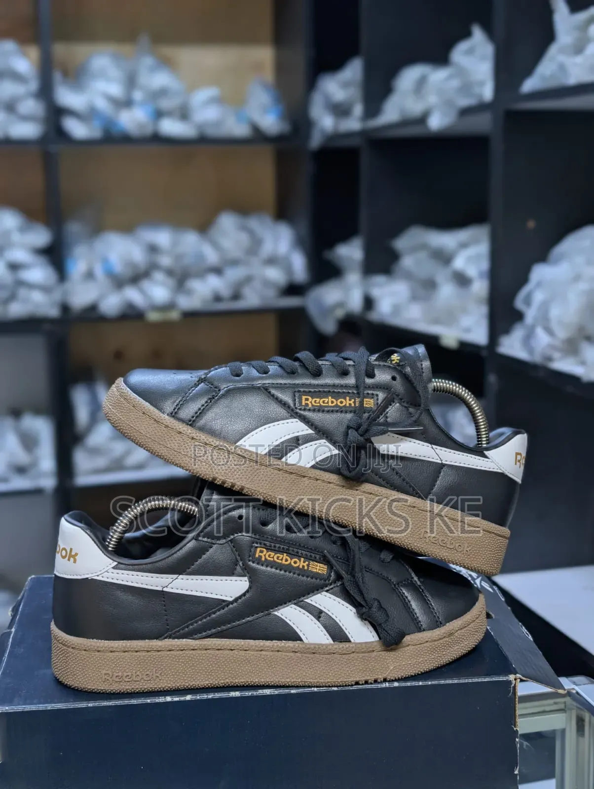 Reebok Club C Black Leather Sneakers