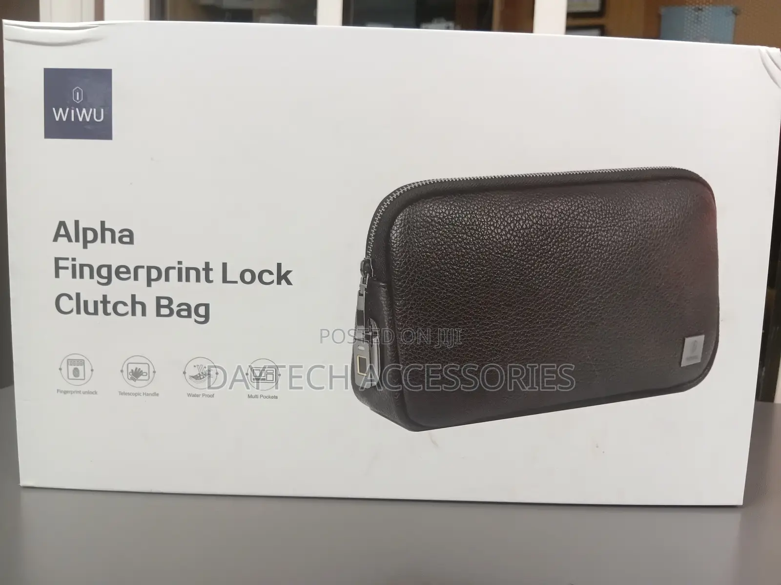 The WiWU Alpha Fingerprint Lock Clutch Bag Anti-Theft Organizer Pouch