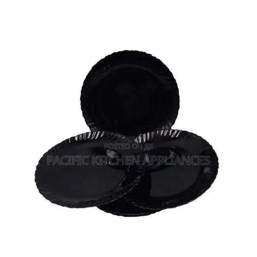 6 PCS 10.5"Inch Elegant Black Glass Dinner Plate Set