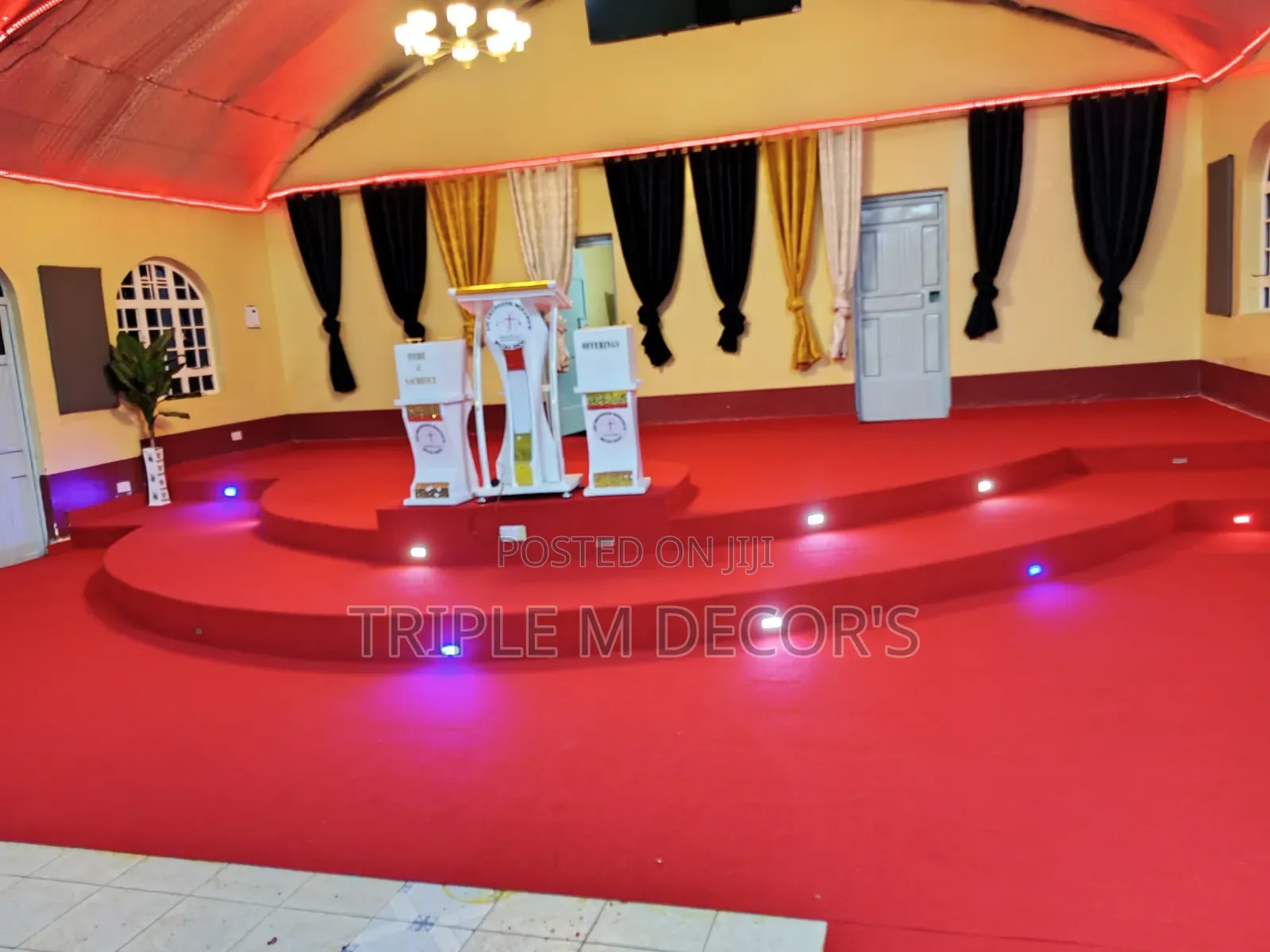 Soft Durable 4mm Delta Red Church Stage Carpet