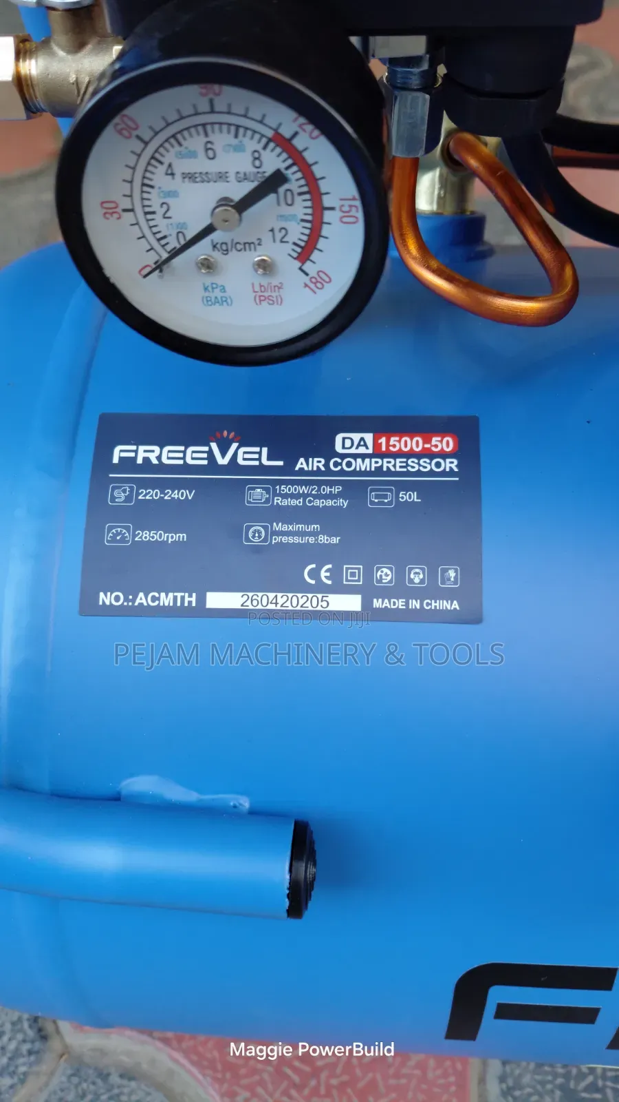 Freevel 50L Direct Electric Compressor With 2hp Aluminium Head