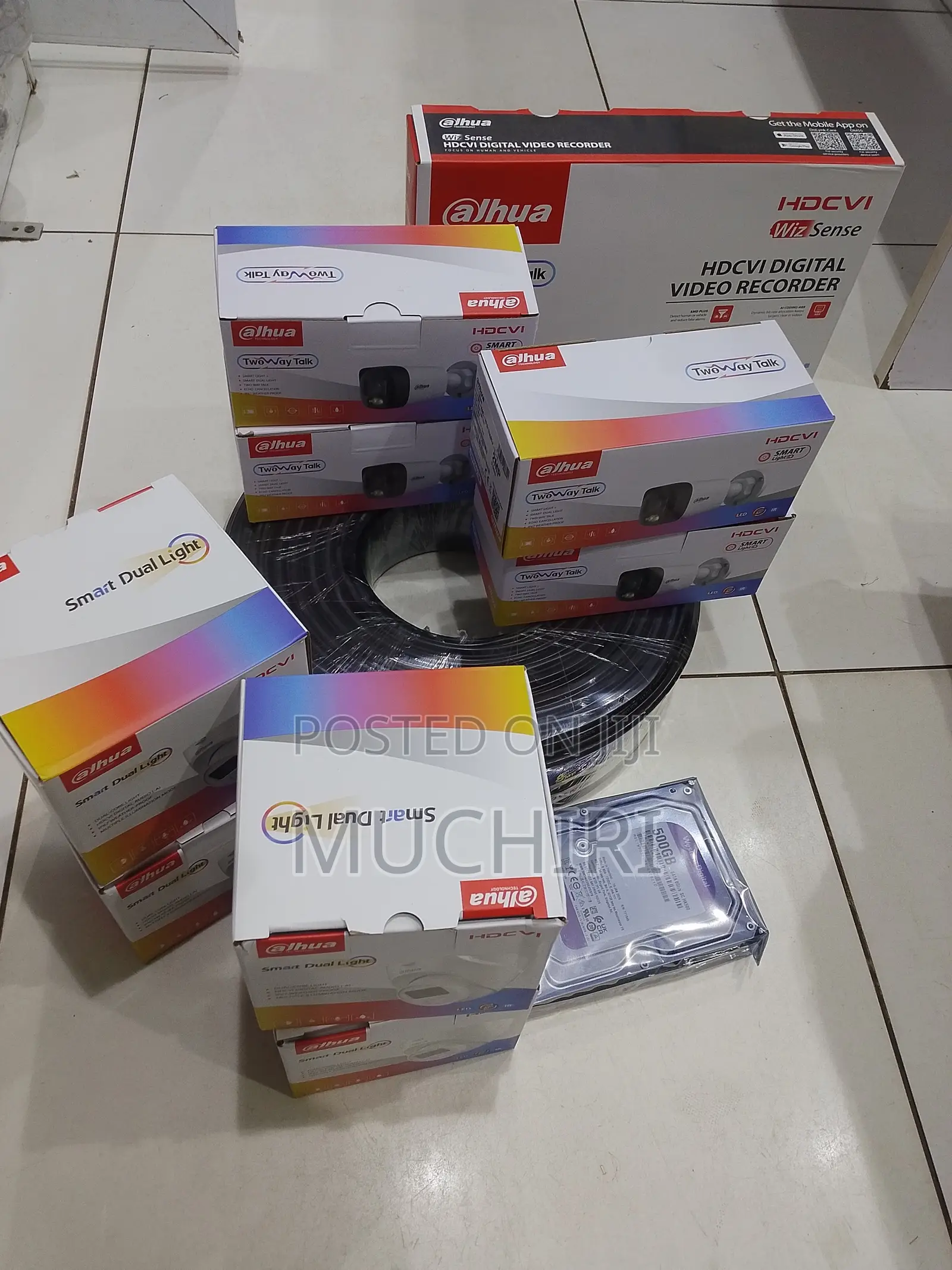 Complete Dahua 8 Cameras Channel CCTV Package 2mp Full Color