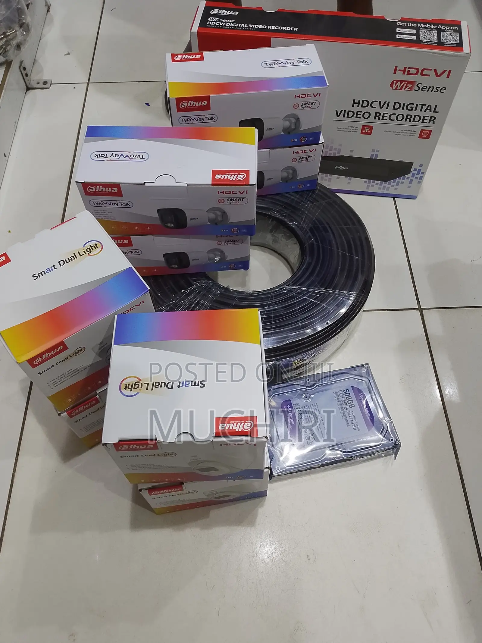 Complete Eight CCTV Dahua DVR With 8 Colorvu Cameras Full Kit