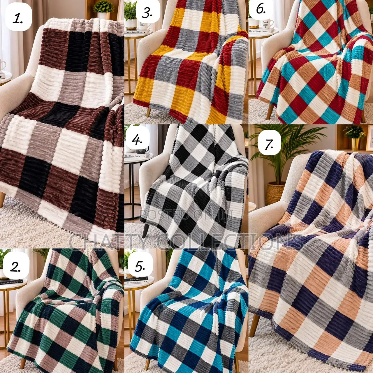 6 by 6 Printed Stripped Fleece Blankets / Throw Blankets
