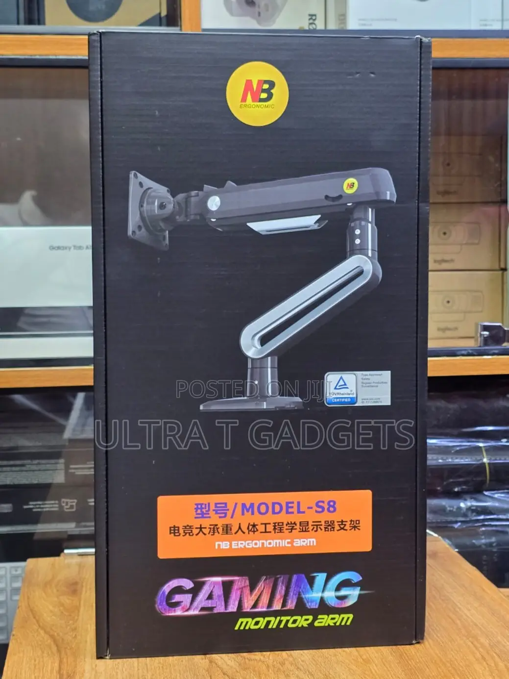 NB Link S8 Heavy Duty Gaming Monitor Arm | 27–50” | 18KG