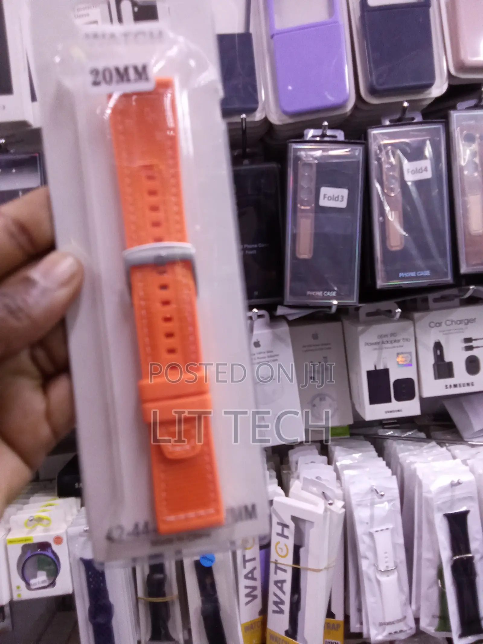 20MM Woven Nylon + Silicone Watch Strap - Orange