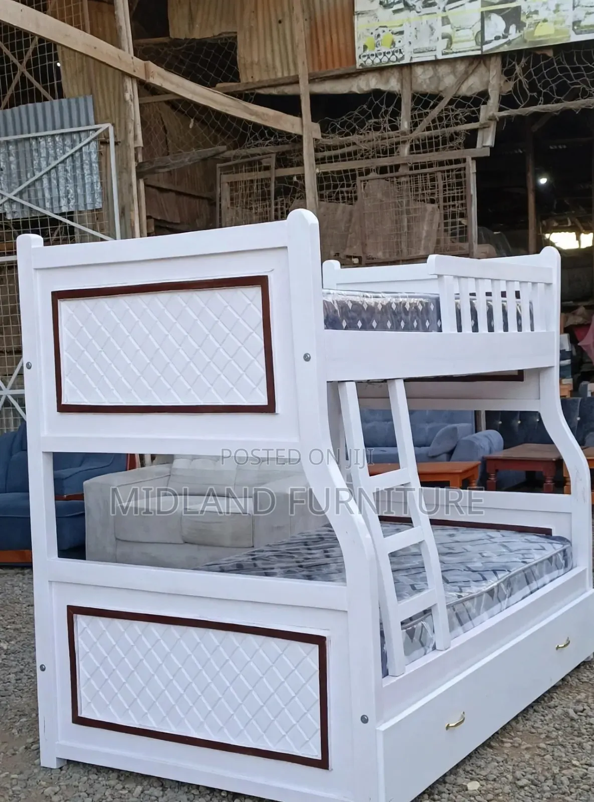 Double Decker Bunk Bed With Ladder Available on Order