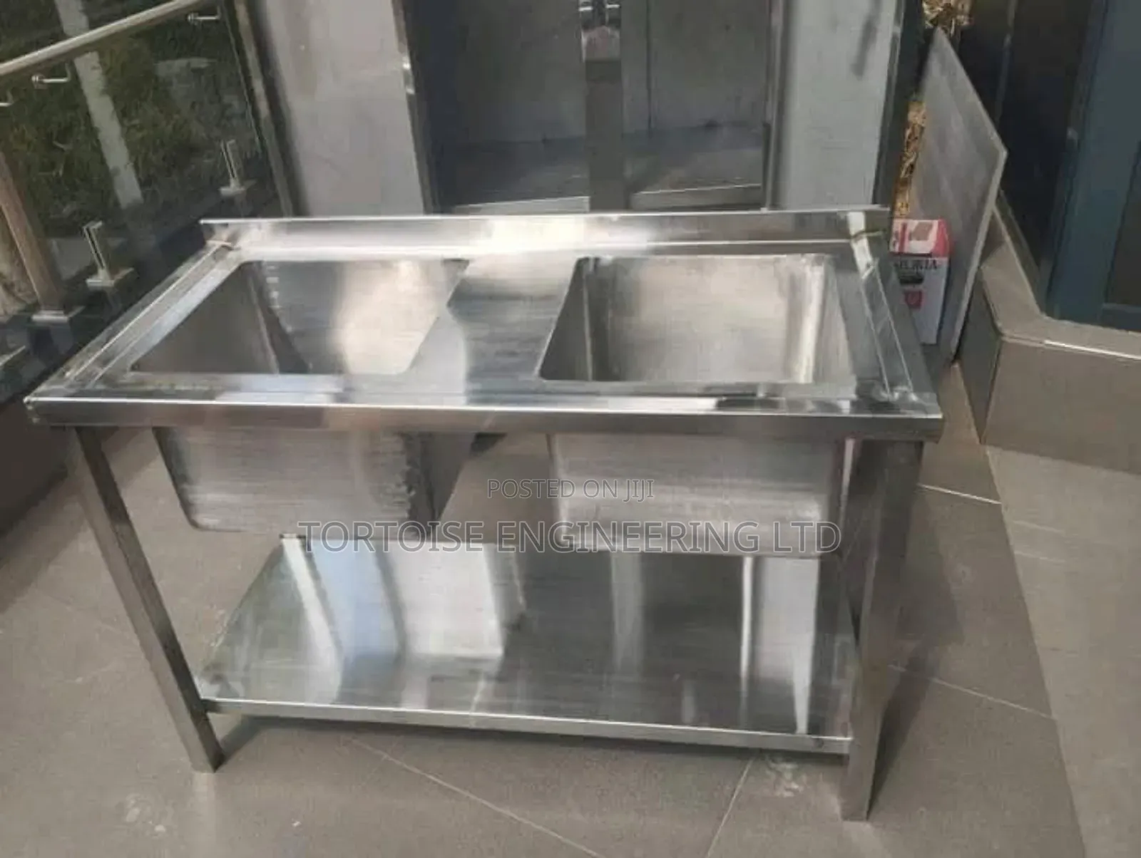 Stainless Steel Commercial Double Sink Dimensions 1200mm Long