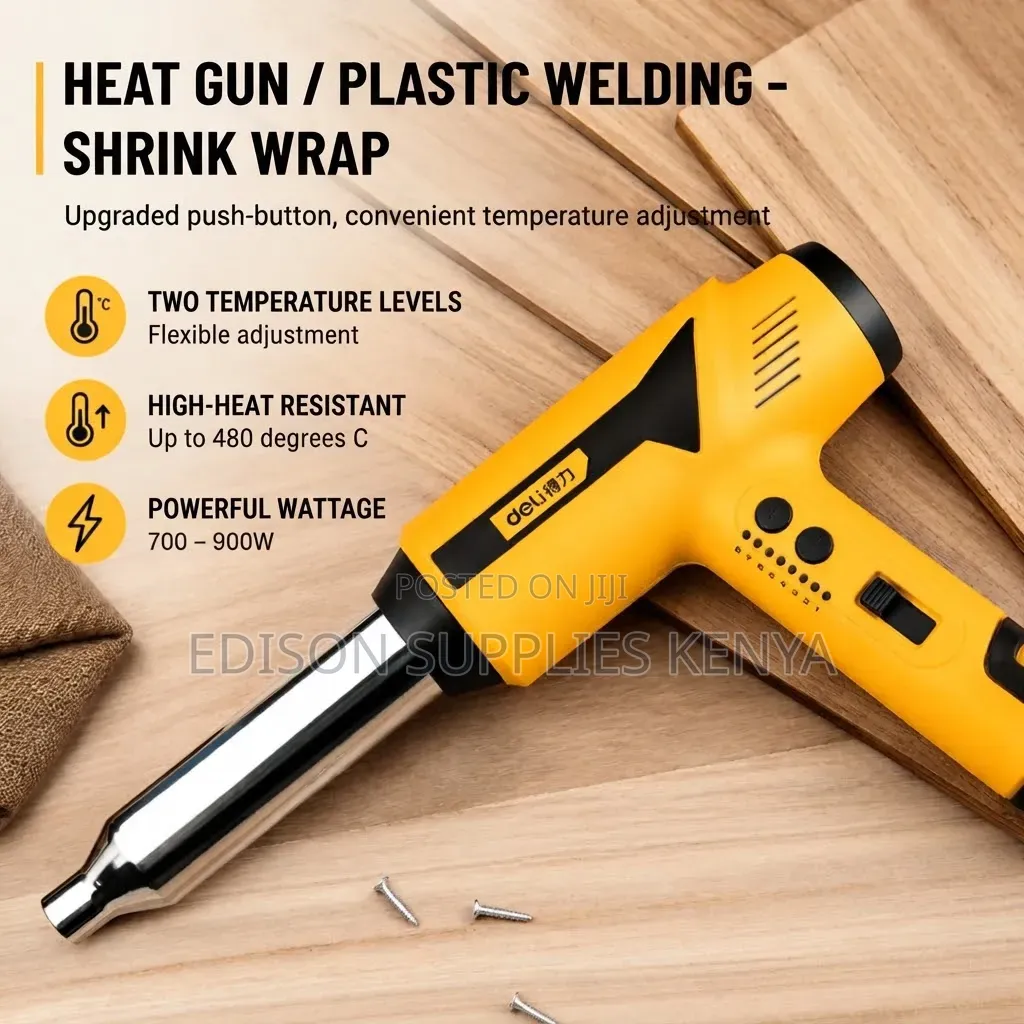Deli 700W Adjustable Plastic Welding Gun, Heat Gun