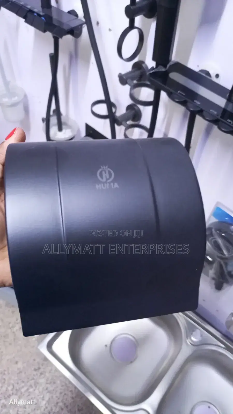 Closed Black Tissue Holder