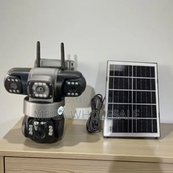 Alarm Warning Light 360-Degree 20MP 4G PTZ Triple Lens Solar Cameras