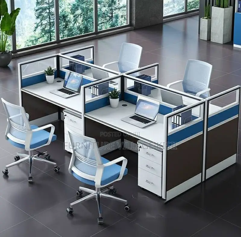 Workstation;4-Way Modular Office Staff Workstation