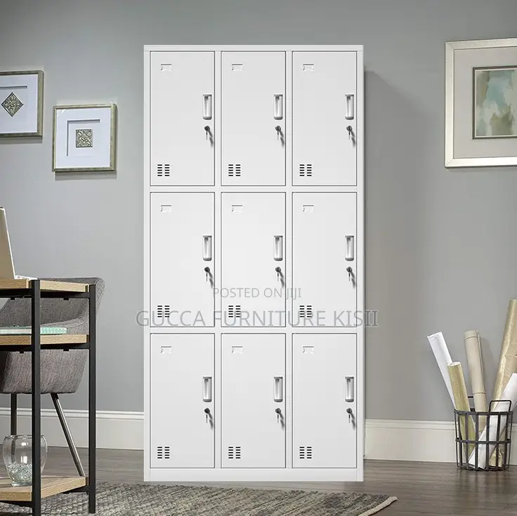 Cabinet; 9-Locker Steel Office File Cabinet