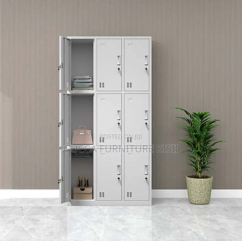 Cabinet; 9-Locker Steel Office File Cabinet