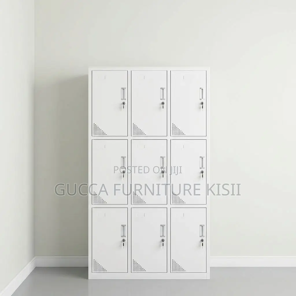 Cabinet; 9-Locker Steel Office File Cabinet