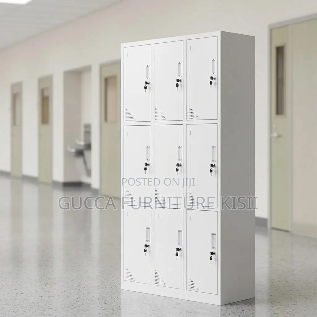 Cabinet; 9-Locker Steel Office File Cabinet