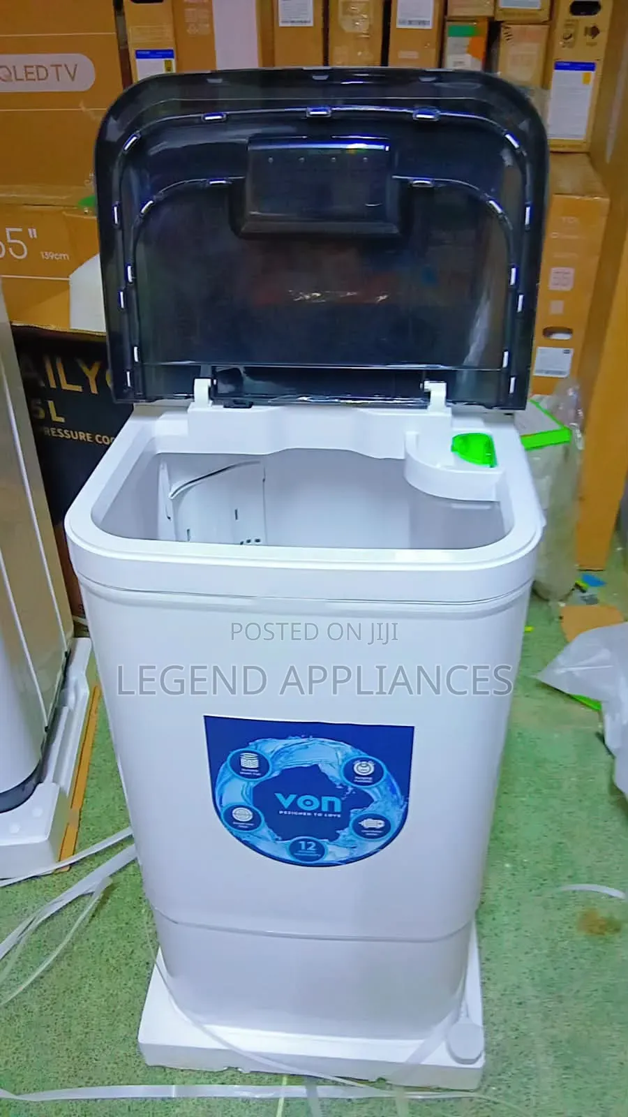 VON 9KG Semi-Automatic Single Tub Washing Machine, VWM-096SLK