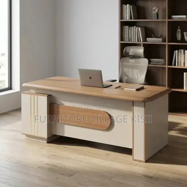 Office Desk; Modern Executive L-Shaped Office Desk