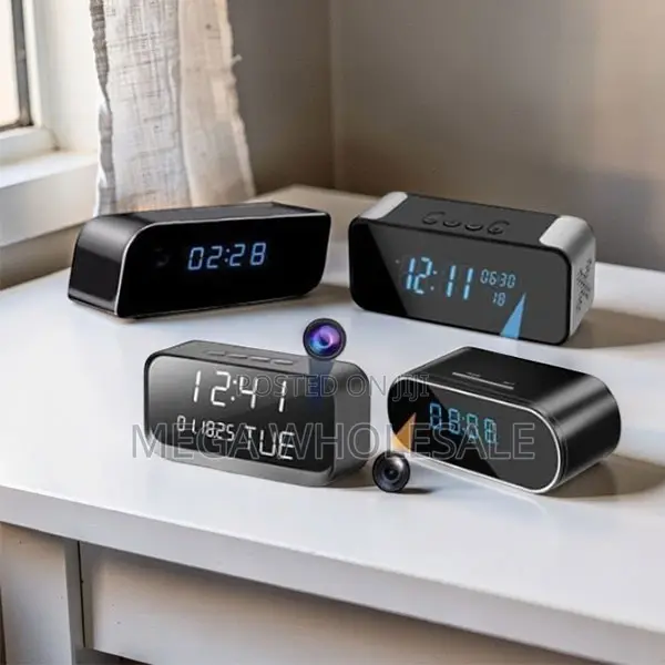 Clear Video Watcher WiFi Alarm Table Clock Hidden Spy Camera
