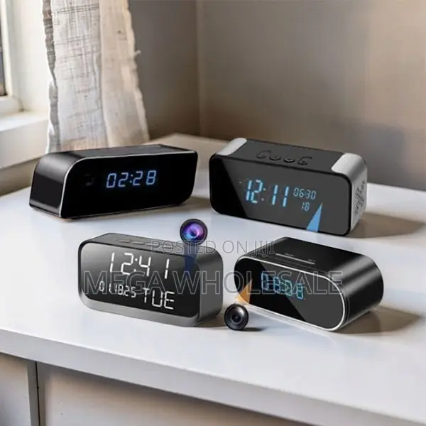 HD Remote Monitor WiFi Alarm Table Clock Hidden Spy Camera