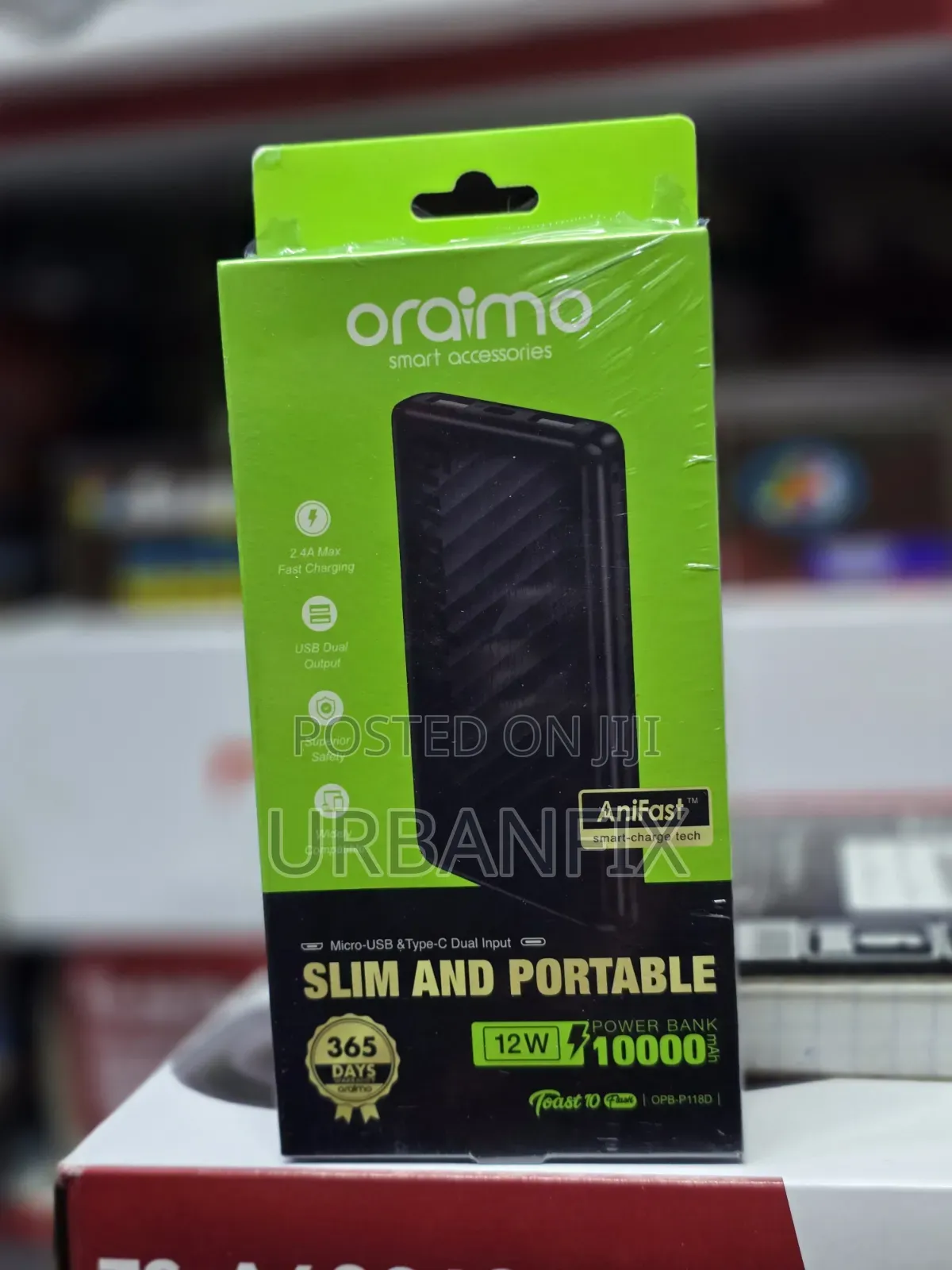 Oraimo 10000mAh Slim and Portable Fast Charging Power Bank