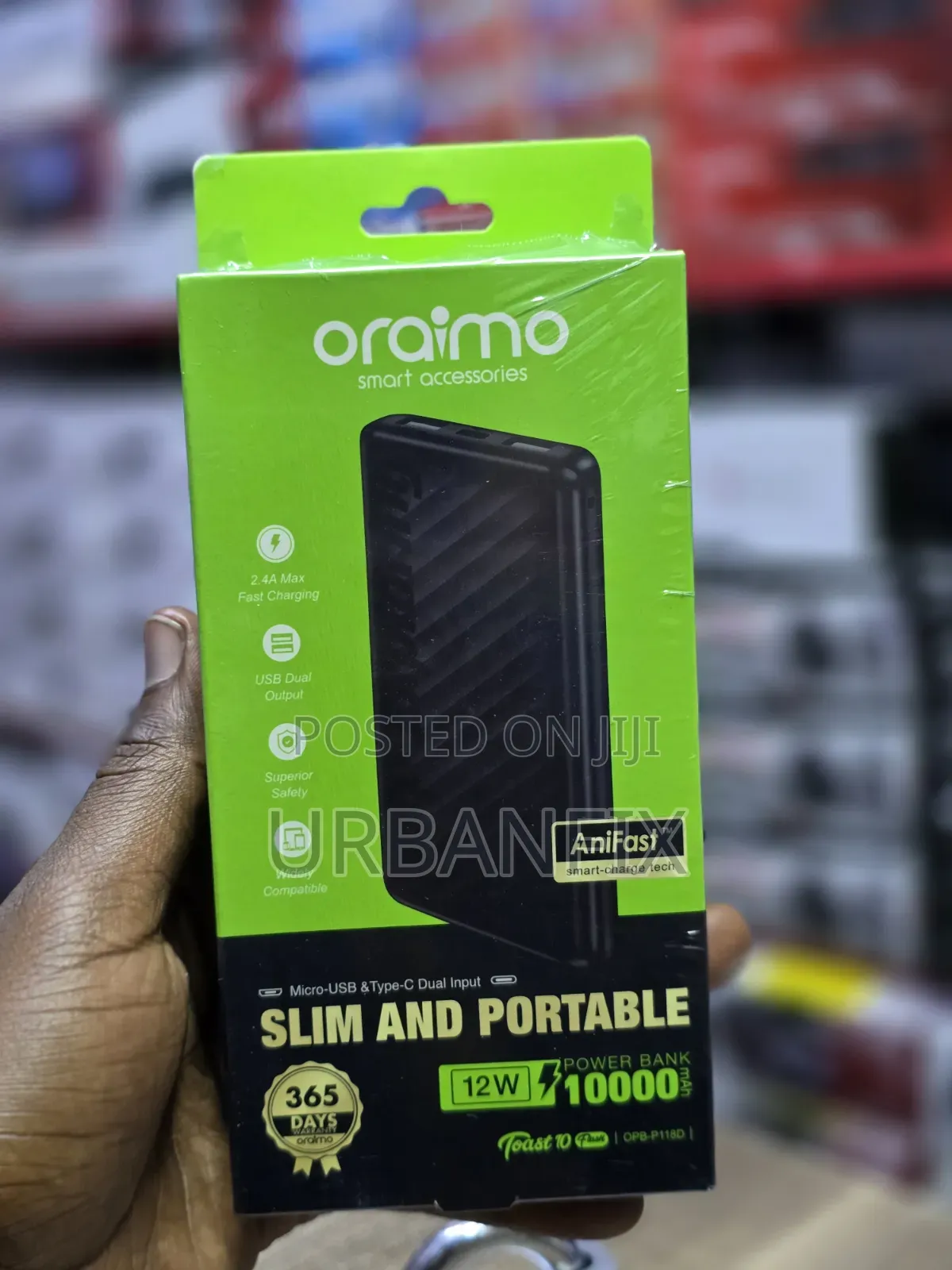 Oraimo 10000mAh Slim and Portable Fast Charging Power Bank
