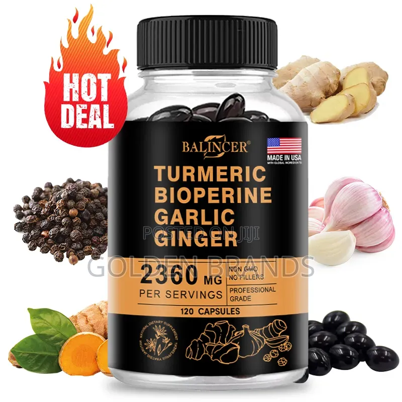 4-in-1 Turmeric Ginger 2360mg With Curcumin, Garlic Black Pepper 120