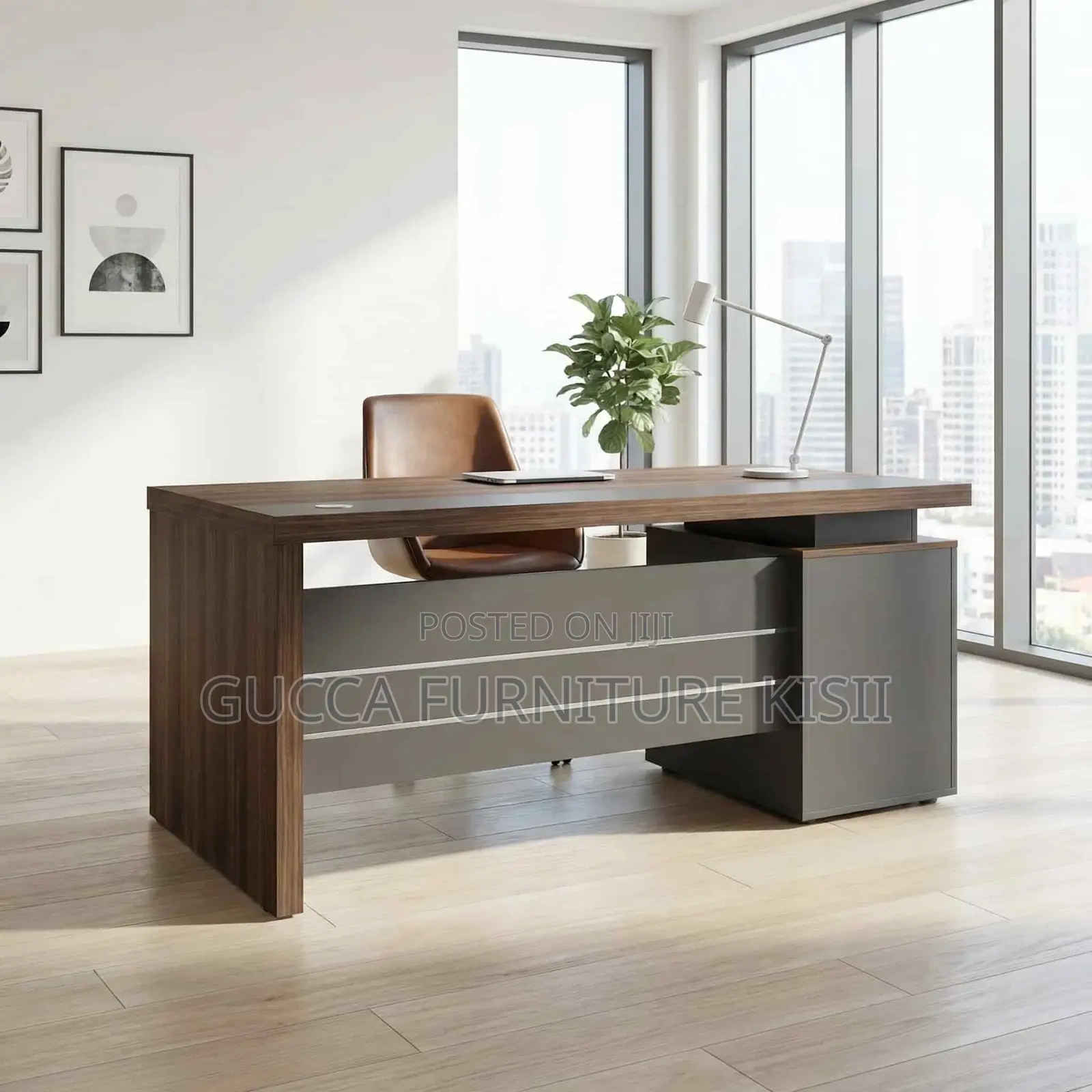 Desk; 1.2M Solid Wood Office Desk