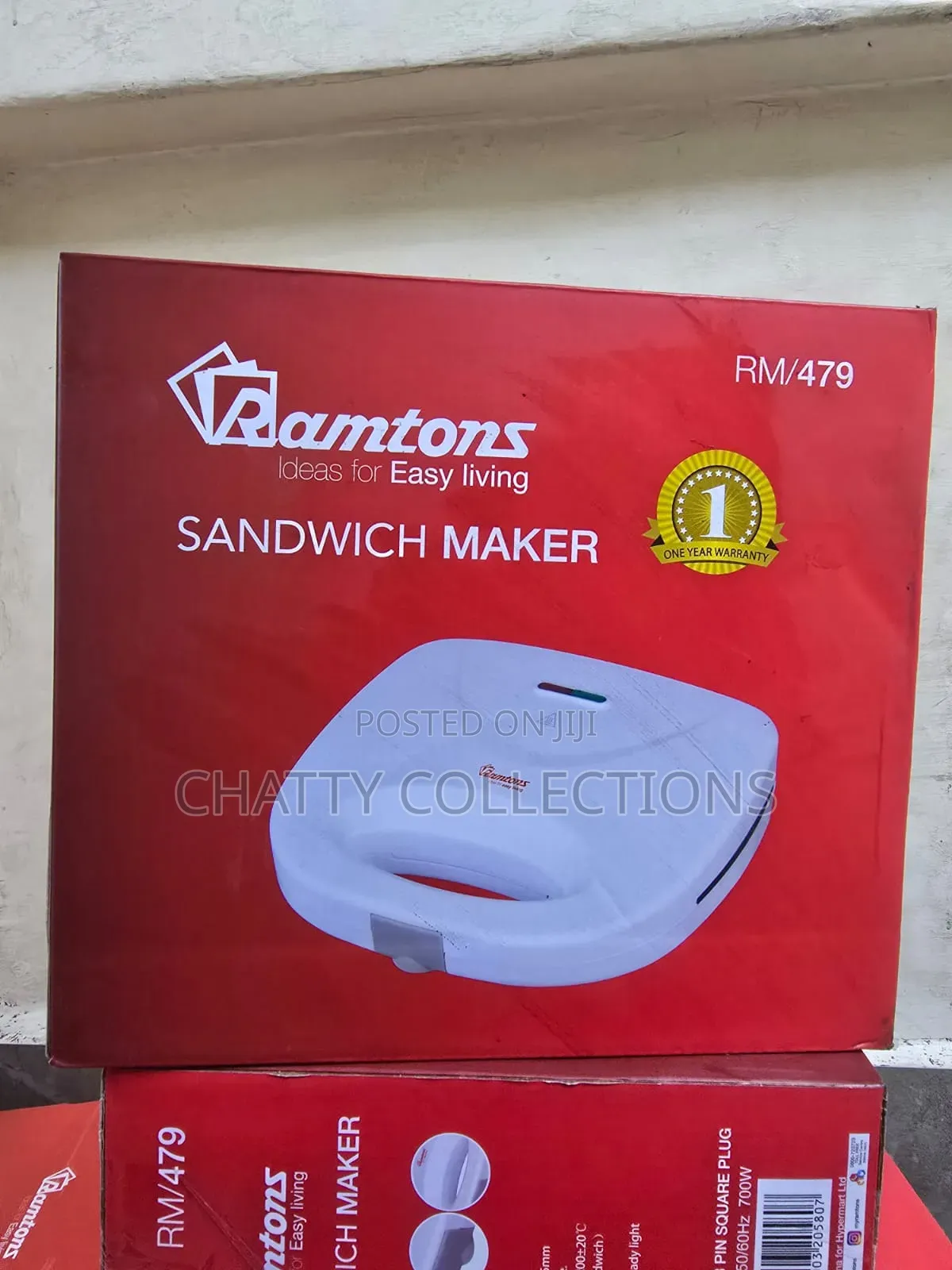 White Ramtons RM 479 Sandwich Maker Toaster