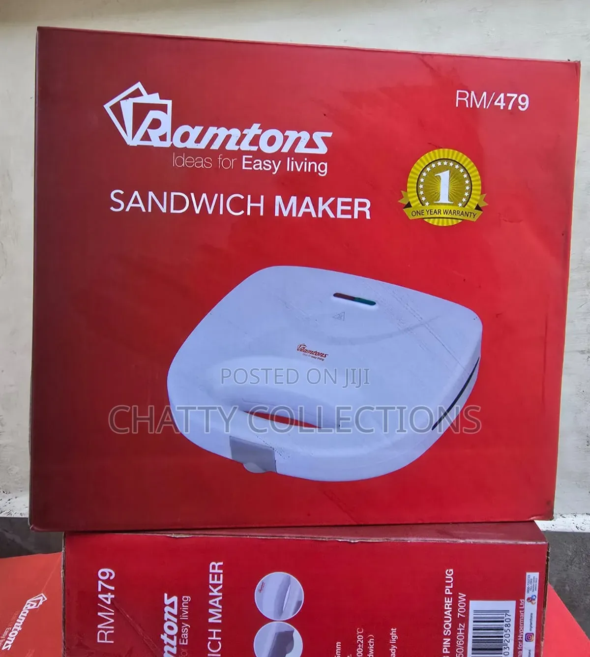 White Ramtons RM 479 Sandwich Maker Toaster