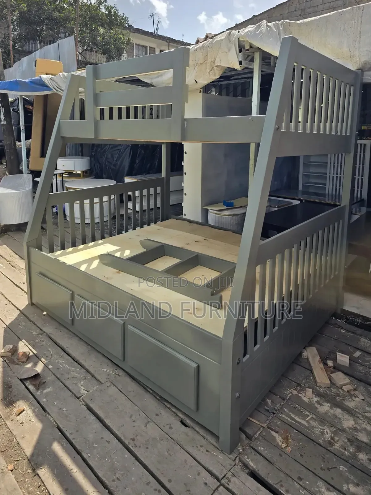 Green Kids Double Decker Bed