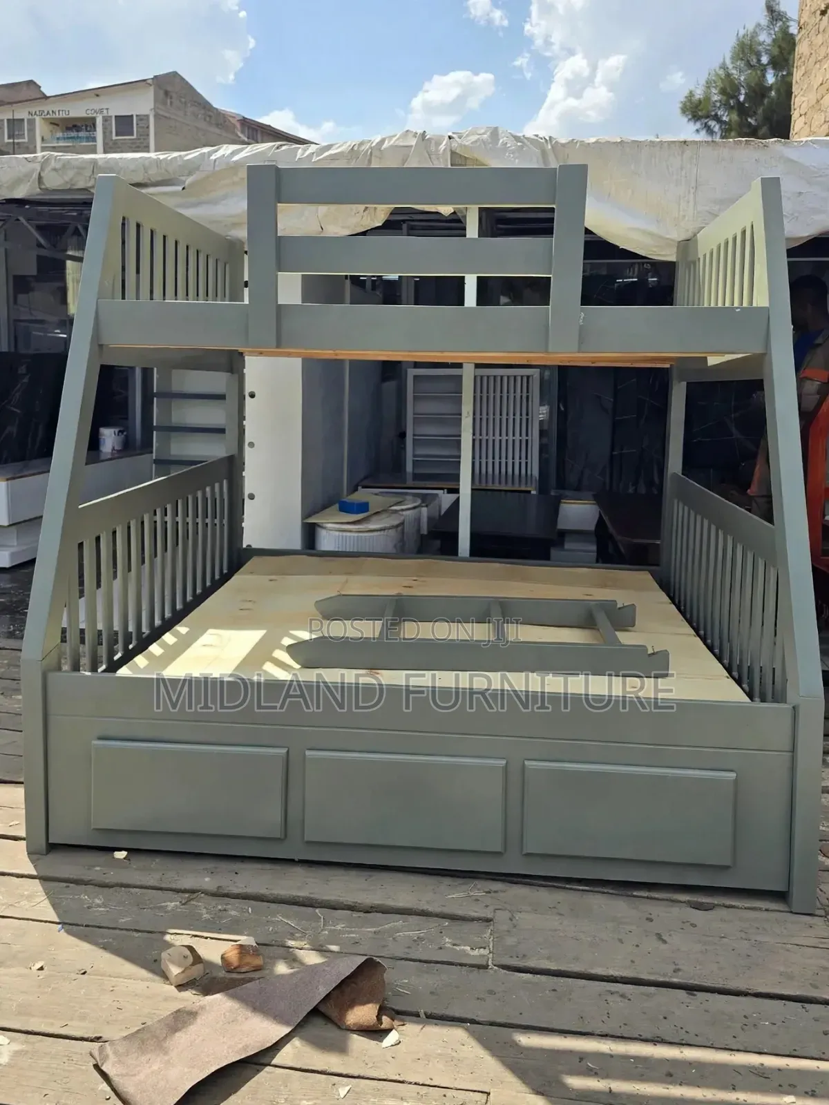 Green Kids Double Decker Bed