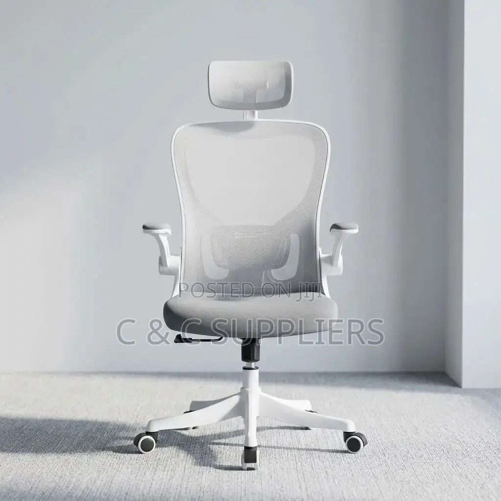 White Swivel Mesh Conference Chair.