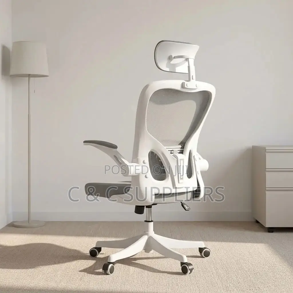 White Swivel Mesh Conference Chair.