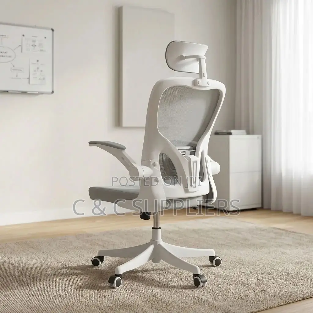 White Swivel Mesh Conference Chair.