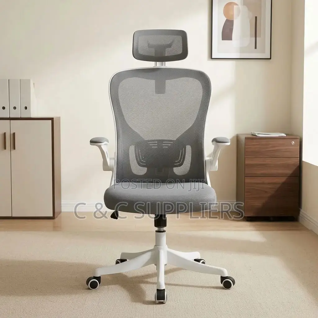 White Swivel Mesh Conference Chair.
