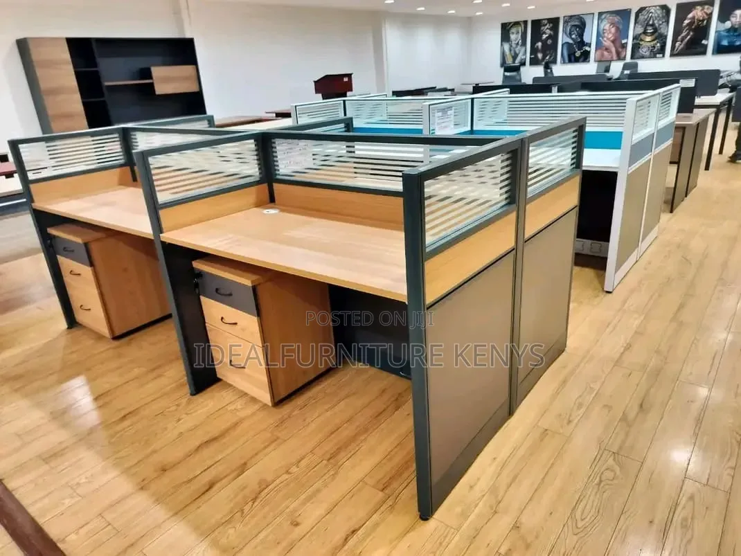4 Seater Office Workstation Desk - Partition Cubicle