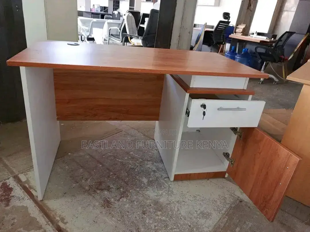 Office Table 1.2M - Modern Office Desk With Drawer Cabinet
