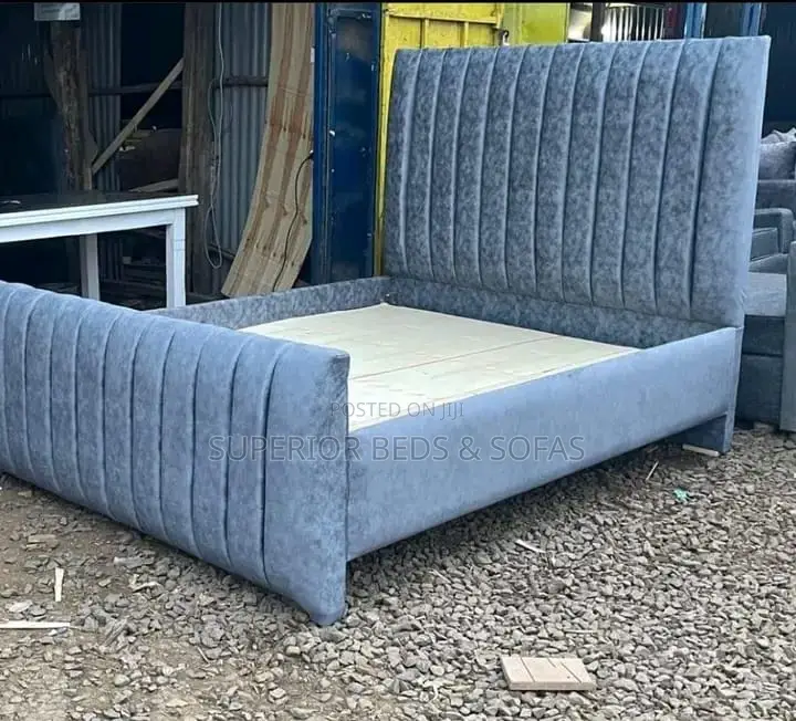 5x6 Chic Grey Channel Chester Bed: Pay on Delivery