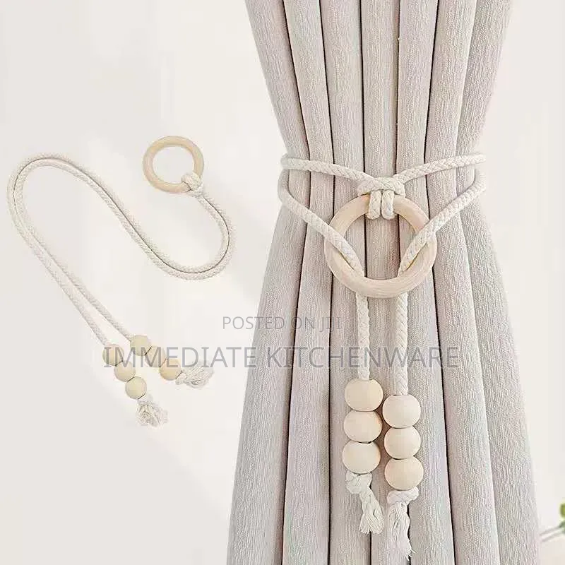 2pcs Natural Cotton Rope Curtain Tiebacks Boho Style