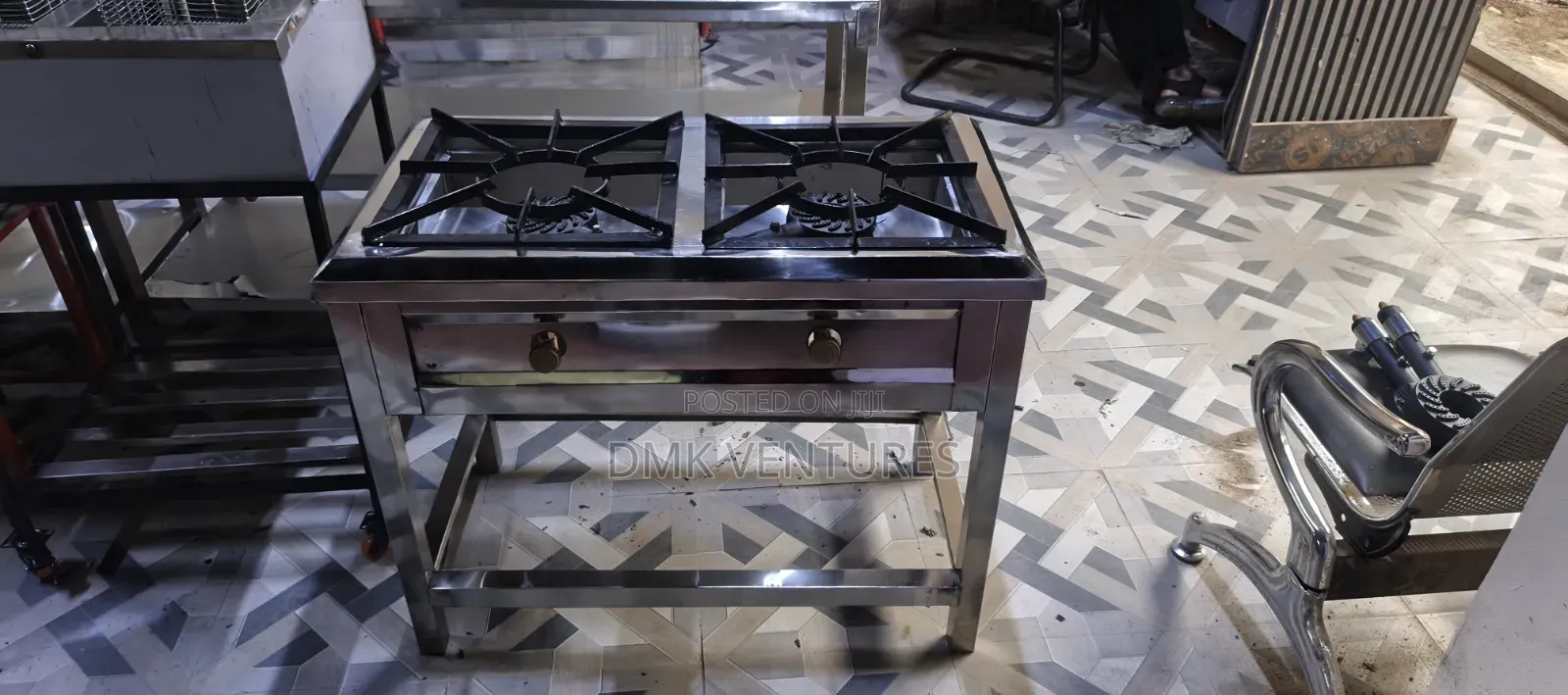 Commercial Kitchen Stainless Steel Double Burners Gas Cooker