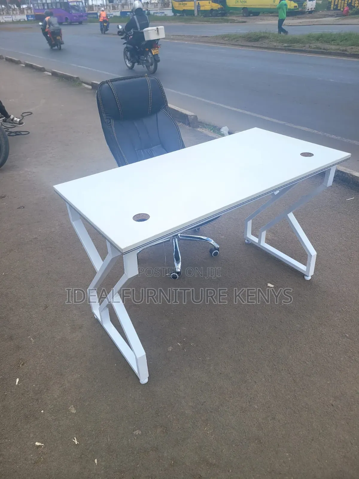 1.2 Office Desk and Leather Chair