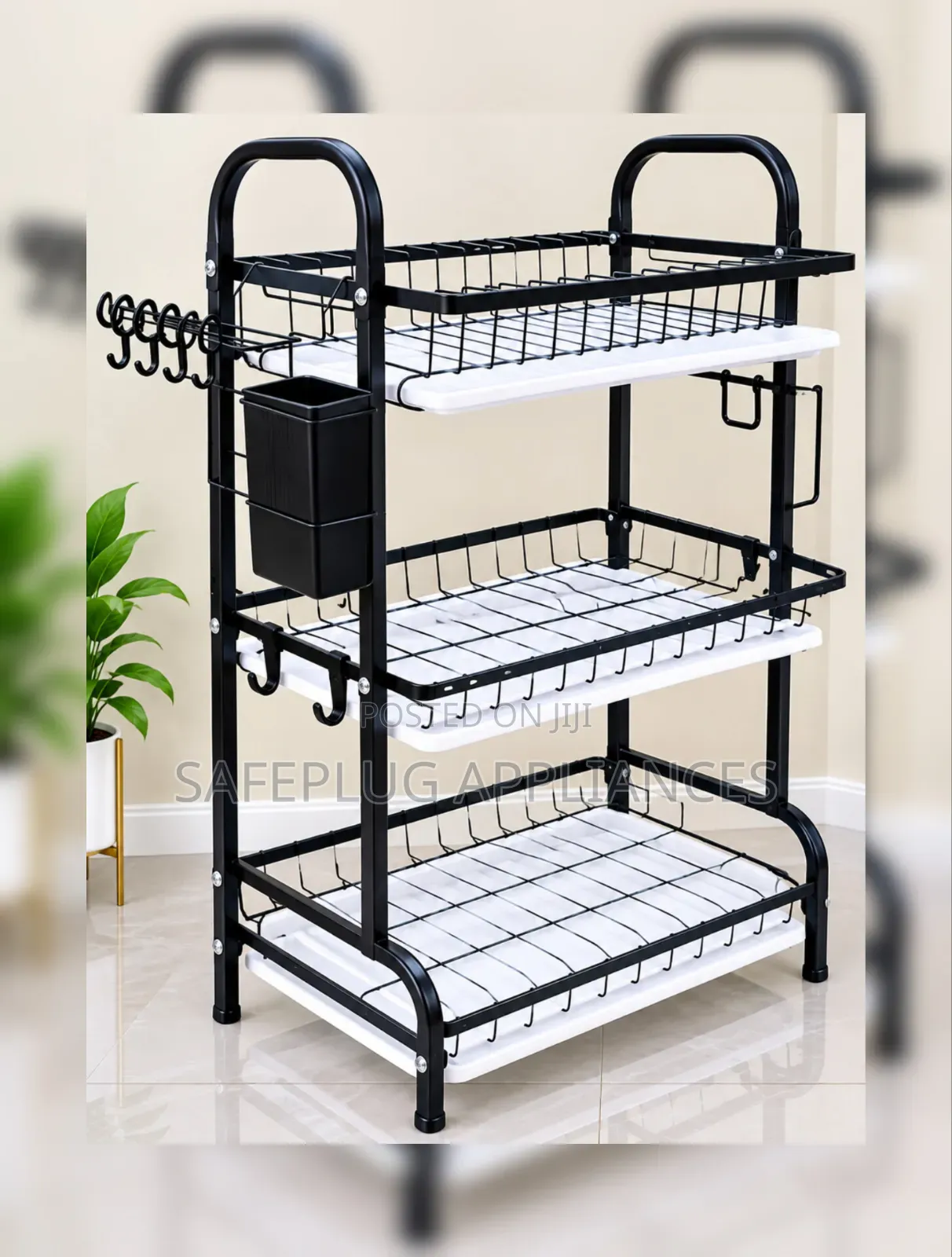3-Tier Dish Rack – Spacious Kitchen Plate Utensil Organizer